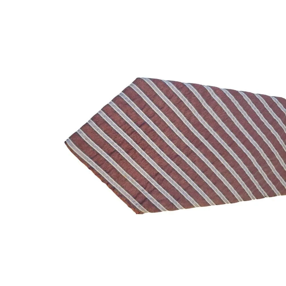 Leon Highness Luxury Neck Tie Red White Blue Stripe Silk Classic Business Office